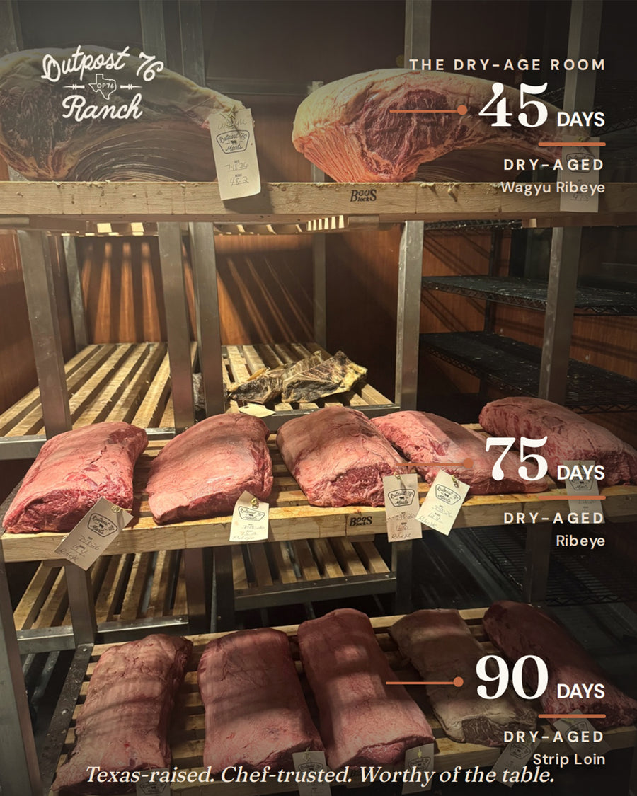 Dry-aging room at Outpost 76